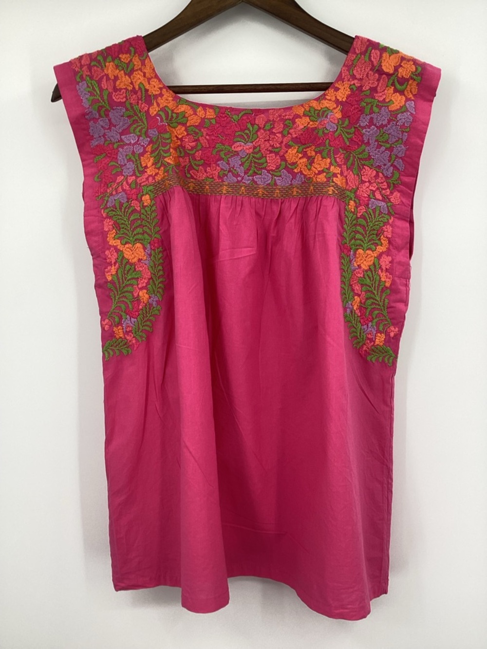 j.Marie Kiara Top Embroidered Pink Floral Mexican Design - Picture 3 of 10